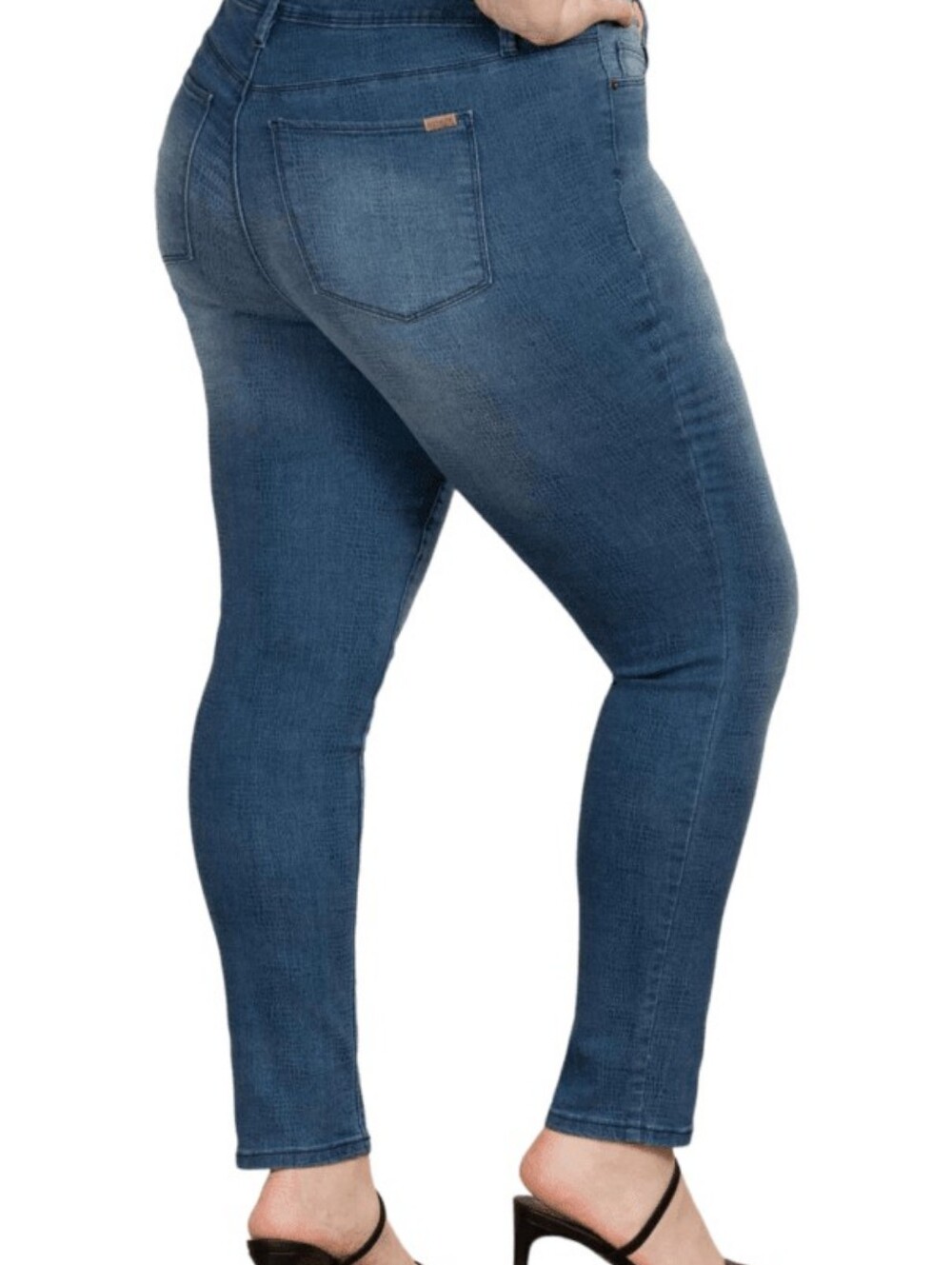 Plus Size High-Rise Skinny Python Print Jeans - Picture 3 of 3